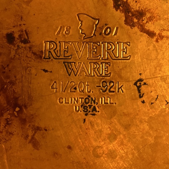 Vintage Revere Ware 4.5 Qt Stock Pot Copper Bottom Stainless Steel Lid 90s - Picture 5 of 5